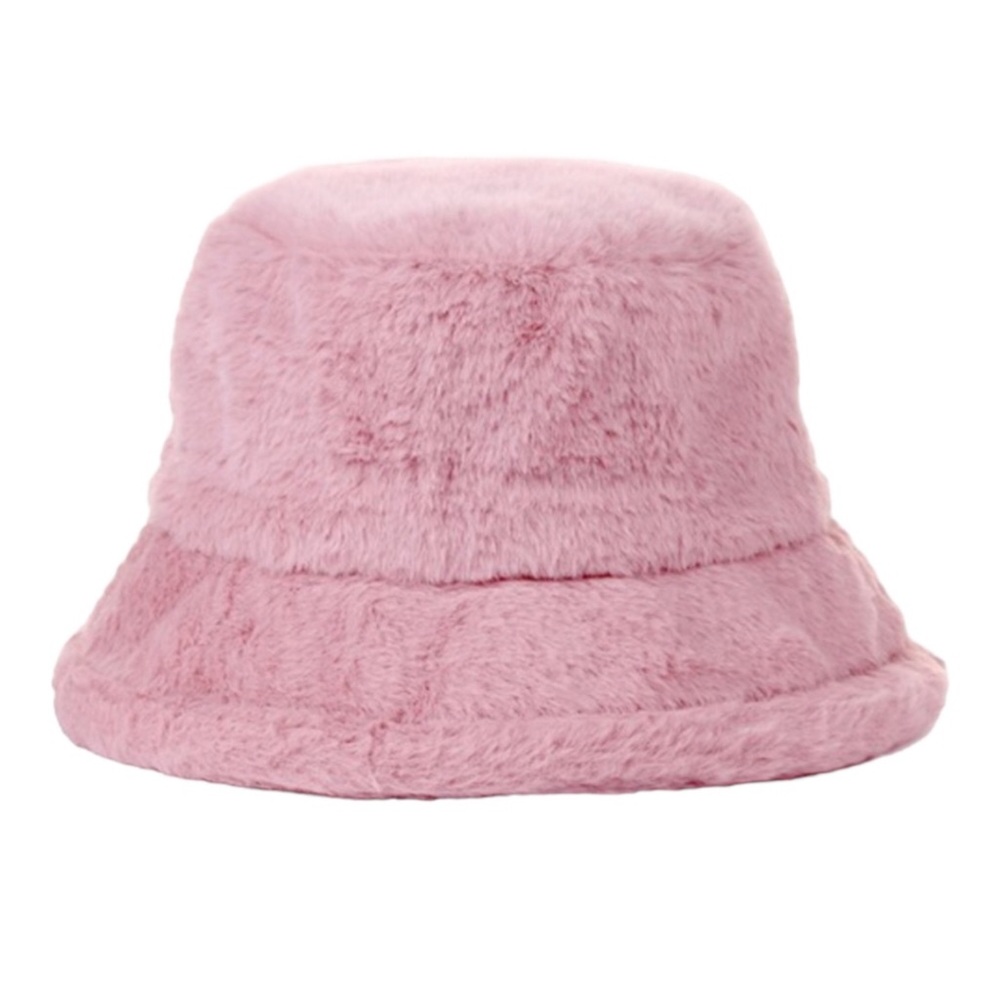 Fluffy Fuzzy Bucket Hat Size Women Color Pink Size OS
